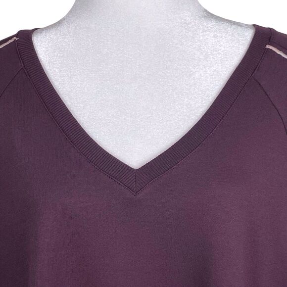 J.Jill Fit French Terry Embroidered Shift Dress Size 2X Long Sleeve Purple EUC - Picture 5 of 16